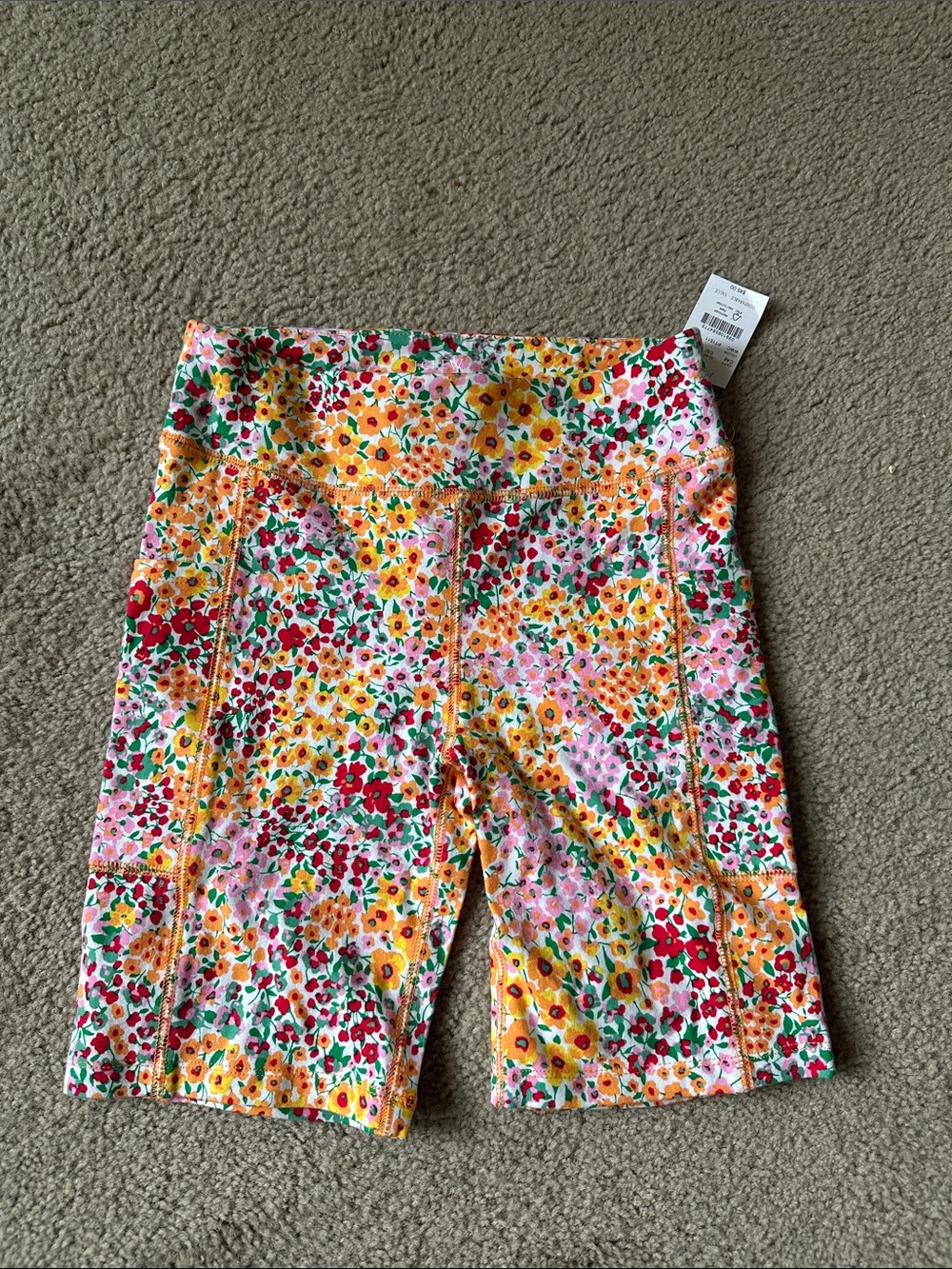 J. Crew Floral Bike Shorts in Yellow, Pink, Red, Green